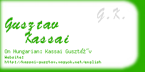 gusztav kassai business card